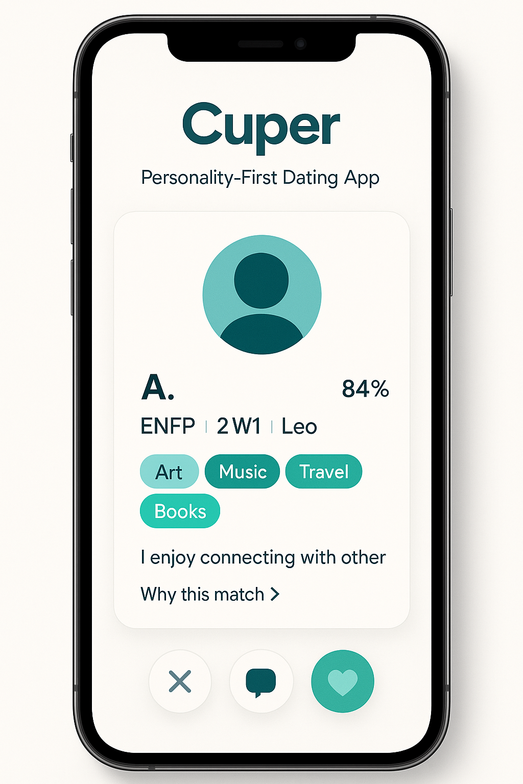 Cuper Dating App Interface